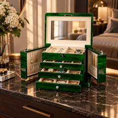 Coffret Héritage vert émeraude en situation