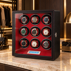 Prestige 9 montres noir et rouge