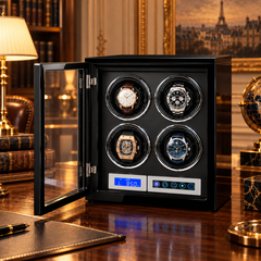 Remontoir Souverain 4 montres — vue ouverte, dessus plat